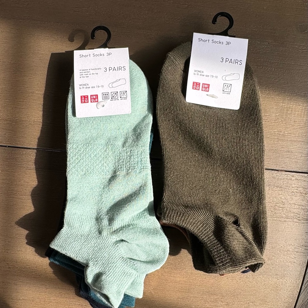 NWT Women’s Uniqlo 2 set Short socks 3P size 7.5-10 6 pairs